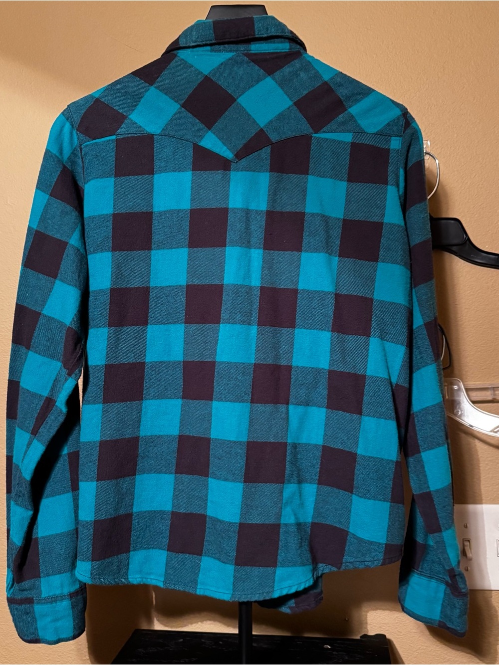 Wrangler Prairie Summit Women’s XL Turquoise Buffalo Plaid Pearl Snap Western - Picture 4 of 6